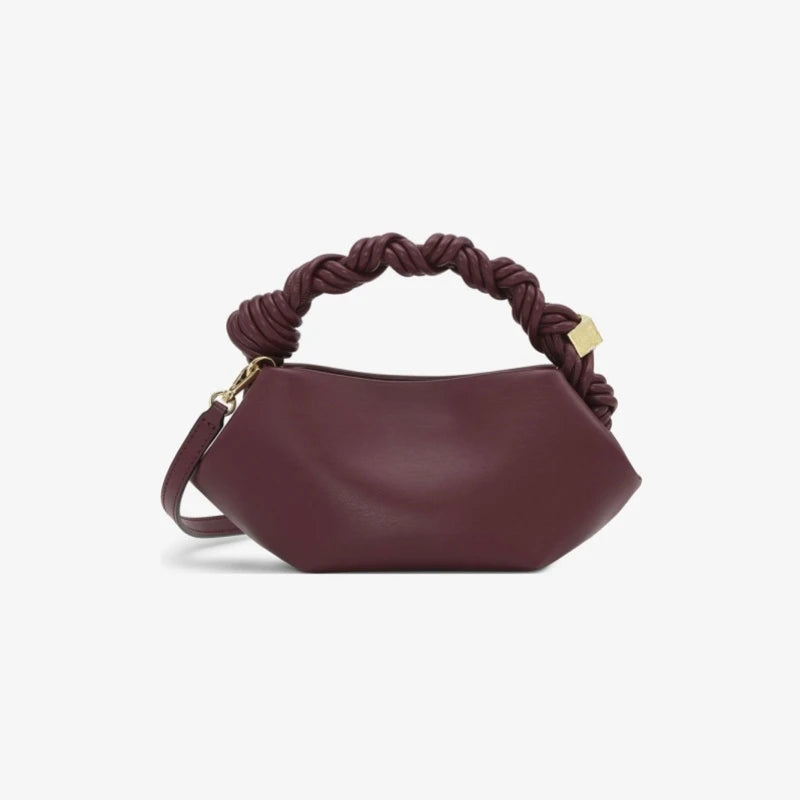 New Luxury Designer Mini Handbag, Spacious Knotted Crossbody Bag For Women, Solid Color and Crocodile Pattern Shoulder Bag