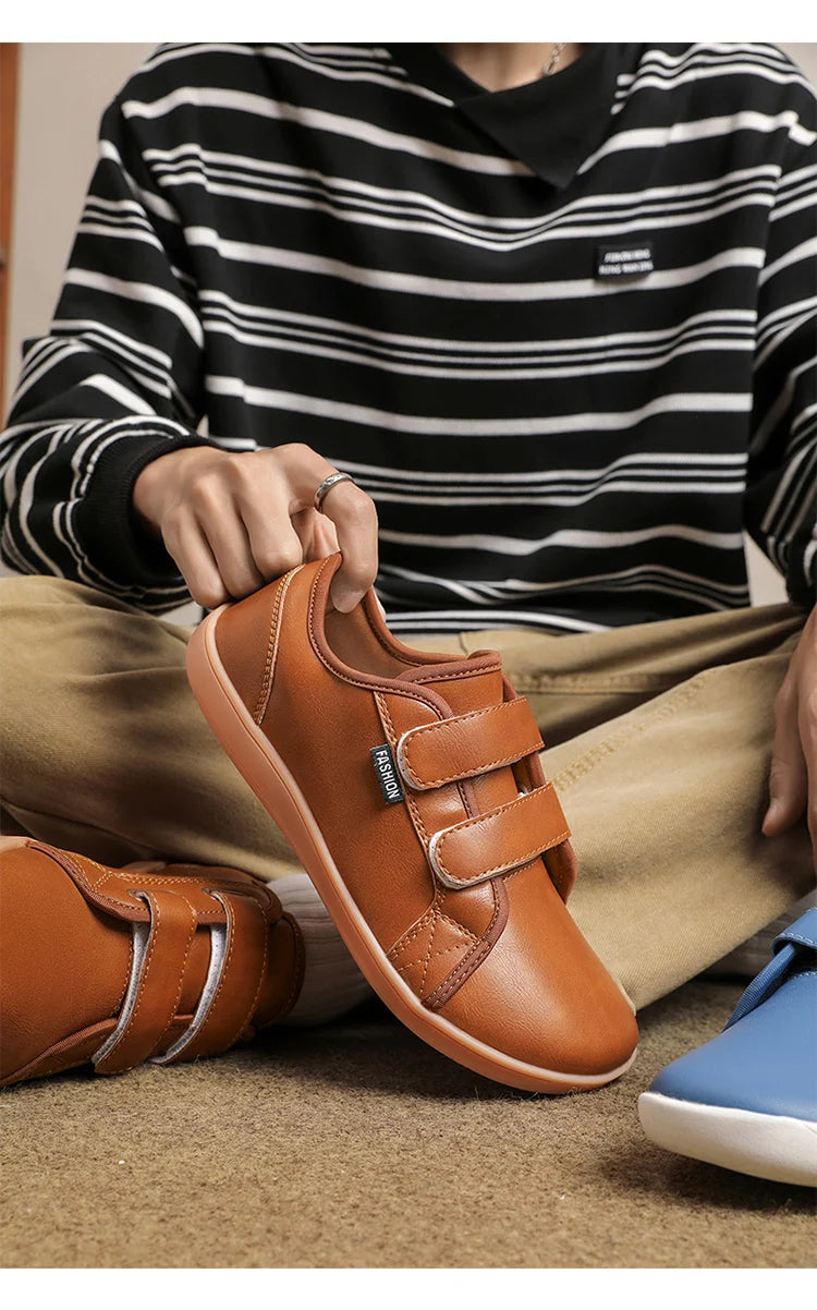 Mens/Women Barefoot Walking Shoes Wide Toe Zero Drop Minimalist Shoes Leather Comfortable Casual Shoes for Gym Driving Office