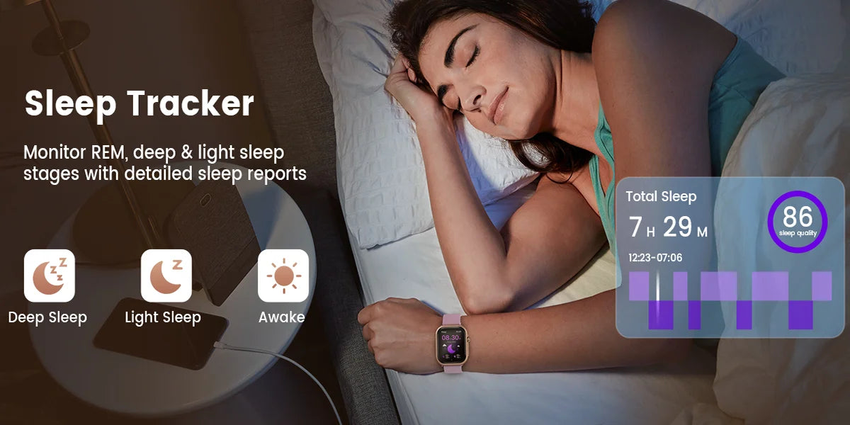 Viiray Fitness Smart Watch for Men and Women, Bluetooth Call, SpO2 Sleep Heart Rate Monitor,Fitness Tracker, IOS and Android