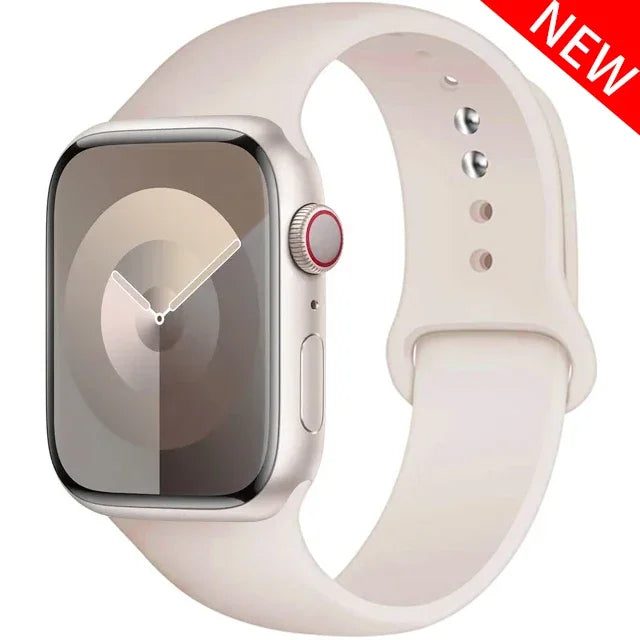 Original Silicone Strap For Apple Watch Band 44mm 38-40 42-46 41-45 46MM 49 mm Bracelet iwatch Serie 10 9 7 4 5 6 8 SE Ultra 2 3