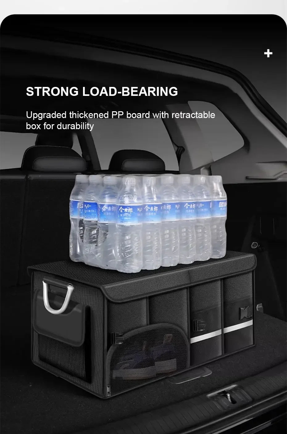 Foldable Trunk Storage Box Waterproof Oxford Cloth 110L Large-Capacity Car Organizer for Camping/Fishing Easy to Carry