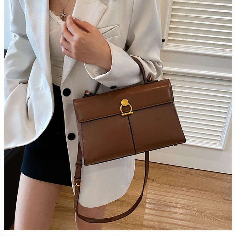 2025 New Classic Style Solid PU Square Shoulder & Crossbody Bags High Quality Sense of Luxury Simple Commute Handbags for Women