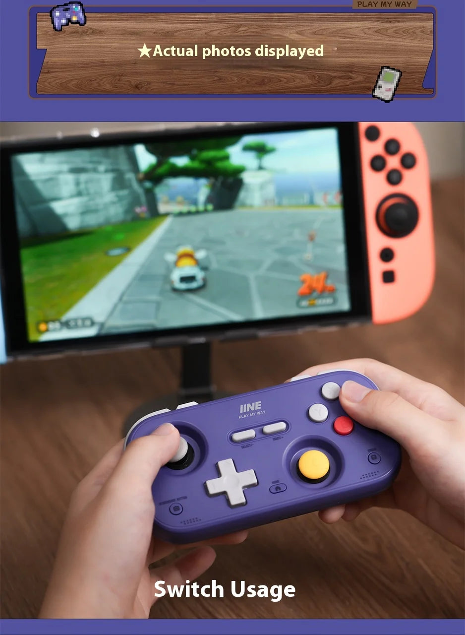 IINE Pocket Mini Controller Palm-Sized Gamepads 1000hz Hall Joystick Short Video Remote Control Suitable for NS2 Android iPhone