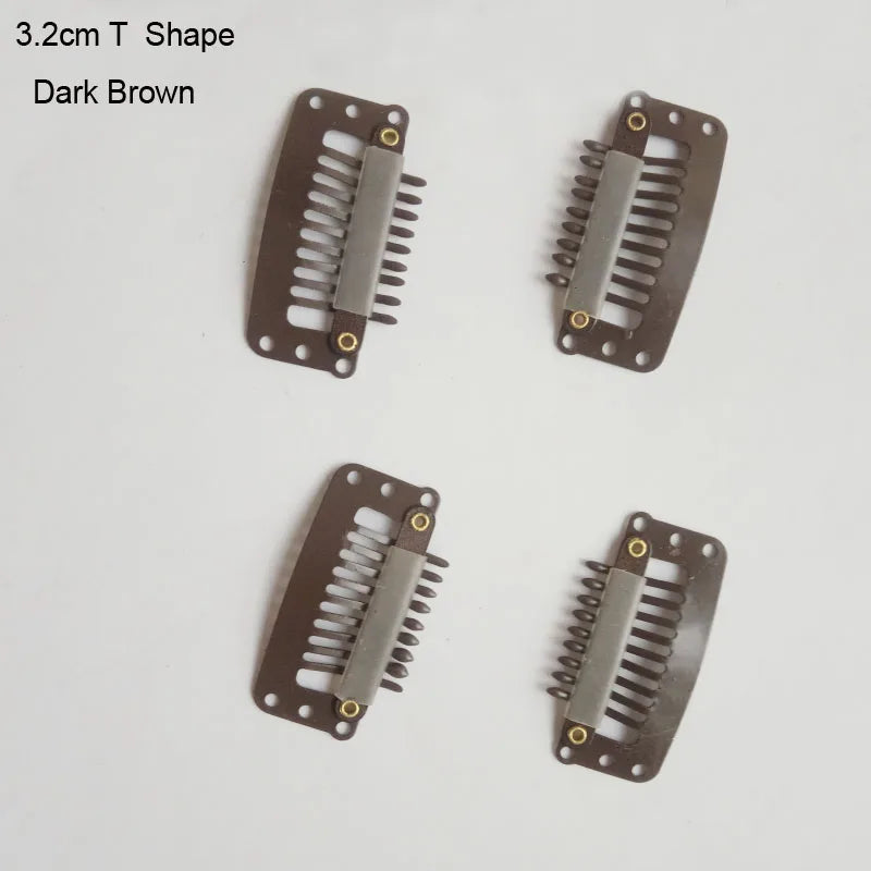 30pcs 2.3cm-3.6cm Hair Extension Clips Wig Clips For Human Hair Bangs Snap Hair Clips For Extensions Metal Comb For Closure