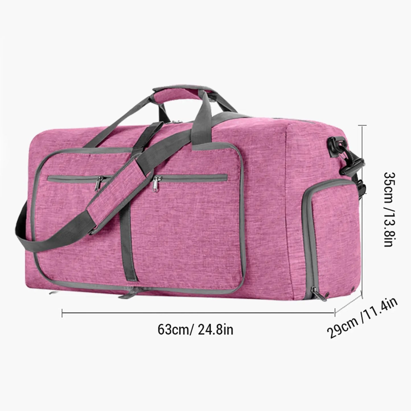 Gym Bag with Shoe Compartment Carry On Luggage Travel Bag Sports Bag Duffle Bag for Men and Women Foldable and Expandable