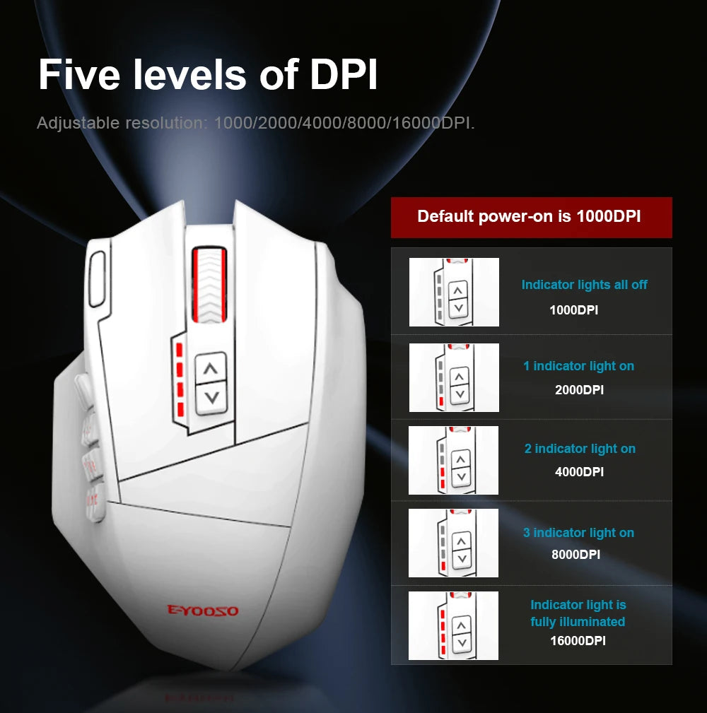 E-YOOSO X-33 RGB USB 2.4G Wireless Gaming Mouse 16000 DPI 16 buttons Programmable game Optical mice for Computer PC Laptop