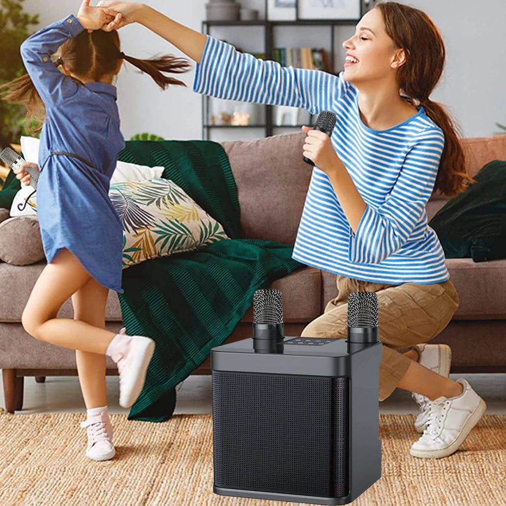 Karaoke Machine for Adults, Portable Bluetooth Speaker with 2 Wireless Microphones, Portable PA System for Big Party, Outdoor