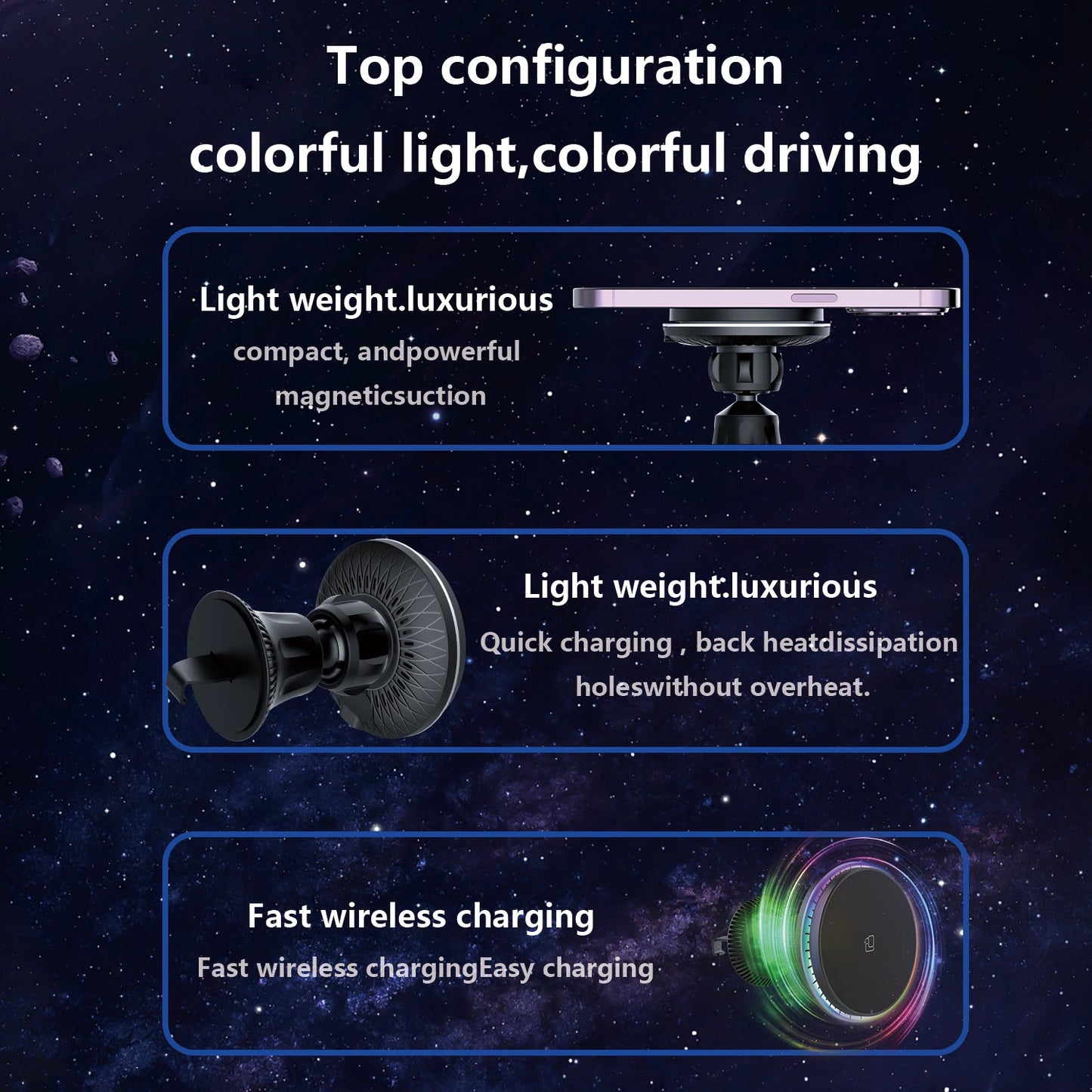 15W Fast Charging Strong Magnetic Phone Holder for Car, Wireless Car Charger Compatible for iPhone 16 Pro Max 15 14 13 12