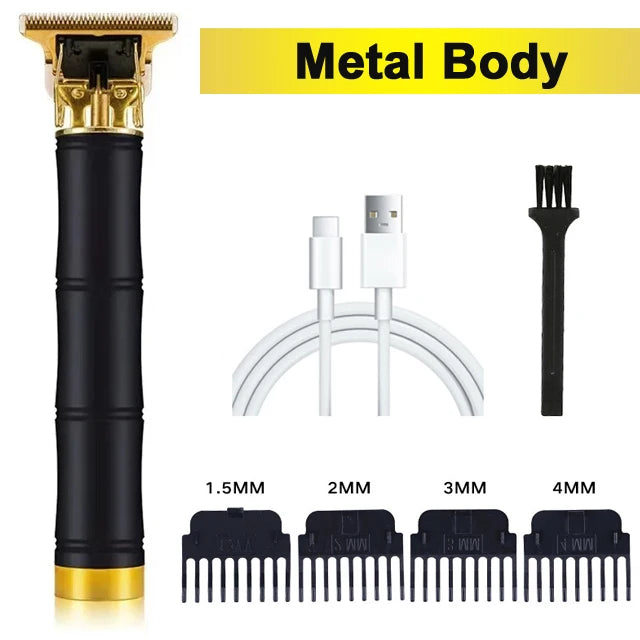 Professional Hair Trimmer Zero Gapped T-Blade Trimmer Cordless Rechargeable Edgers Clippers Electric Beard Trimmer Shaver