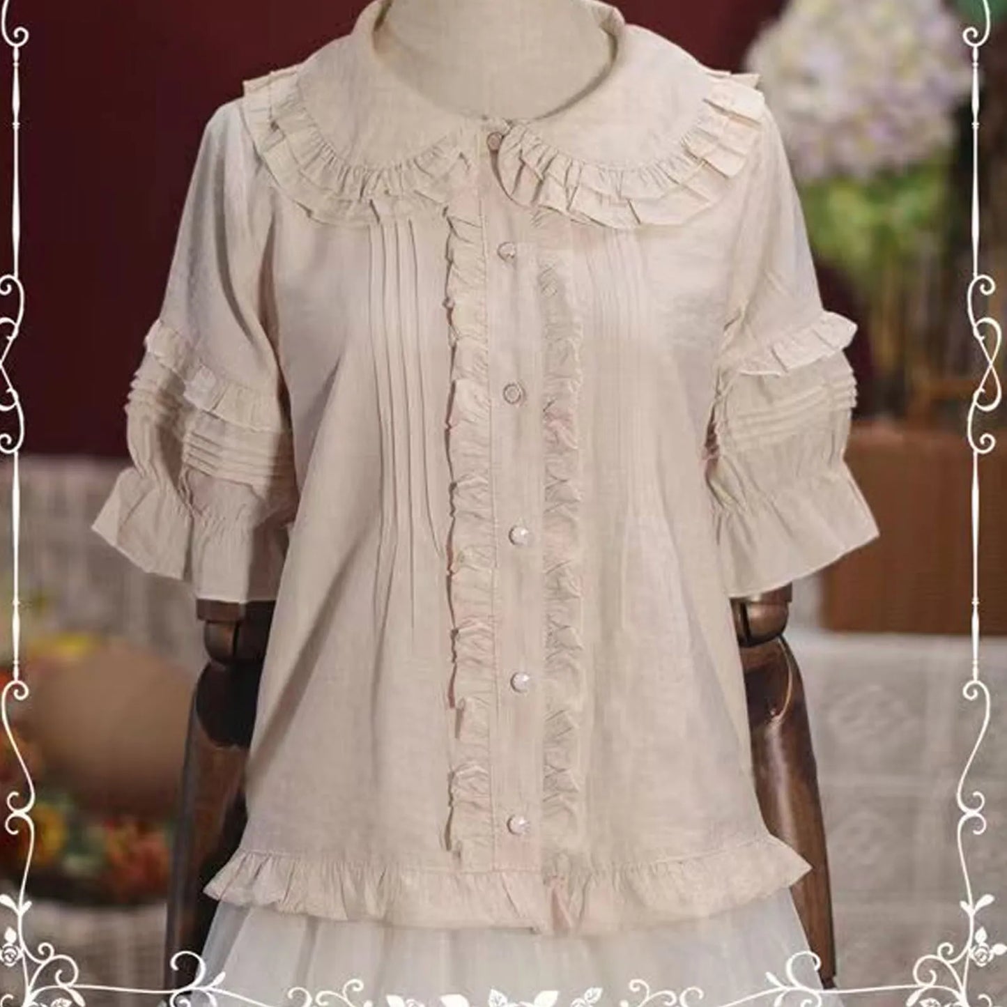 Spring Blouse Women Japanese Kawaii Cute Lace Patchwork Peter Pan Collar Shirt Vintage Sweet Embroidery Top Blusas