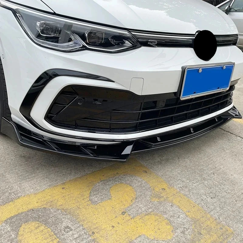 For Volkswagen VW Golf 8 MK8 Ⅷ R GTI GTD GTE 2019 To 2023 Front Bumper Lip Splitter Spoiler Diffuser Body Kit Auto Accessories
