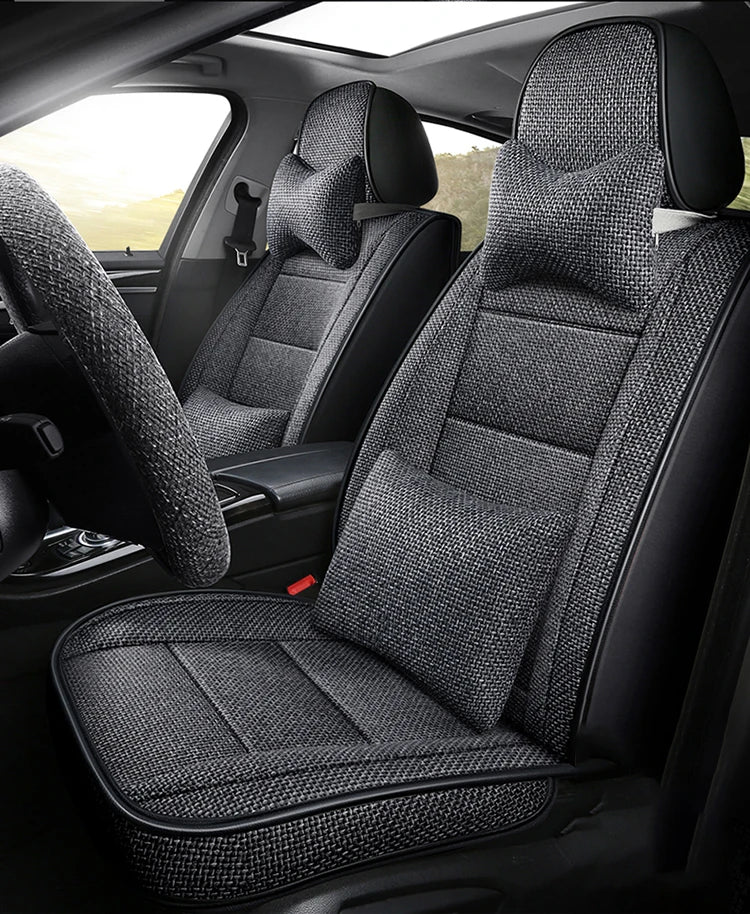 Universal Flax Car Seat Cover For Suzuki Grand Vitara SX4 Swift Ignis Auto Accessories Interior Breathable Protector Pads 차량용품
