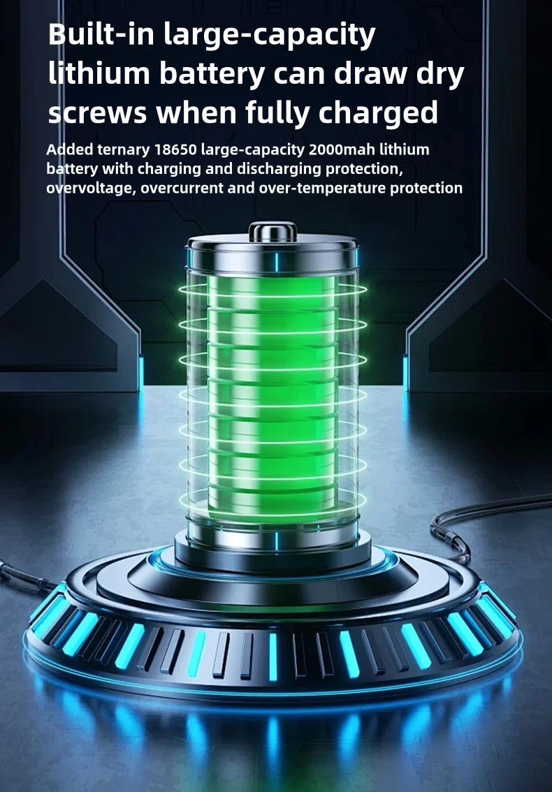 8-Speed Torque Cordless Electric Screwdriver Rechargeable 2000mAh Mini Drill 3.6V Power Tools Set Household Maintenance Repair