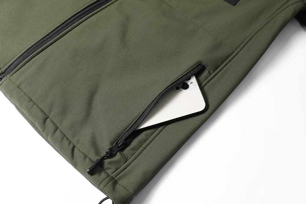 Men's hooded tactical jacket for autumn and winter outdoor windproof waterproof warm hiking camping and fishing durable jacket