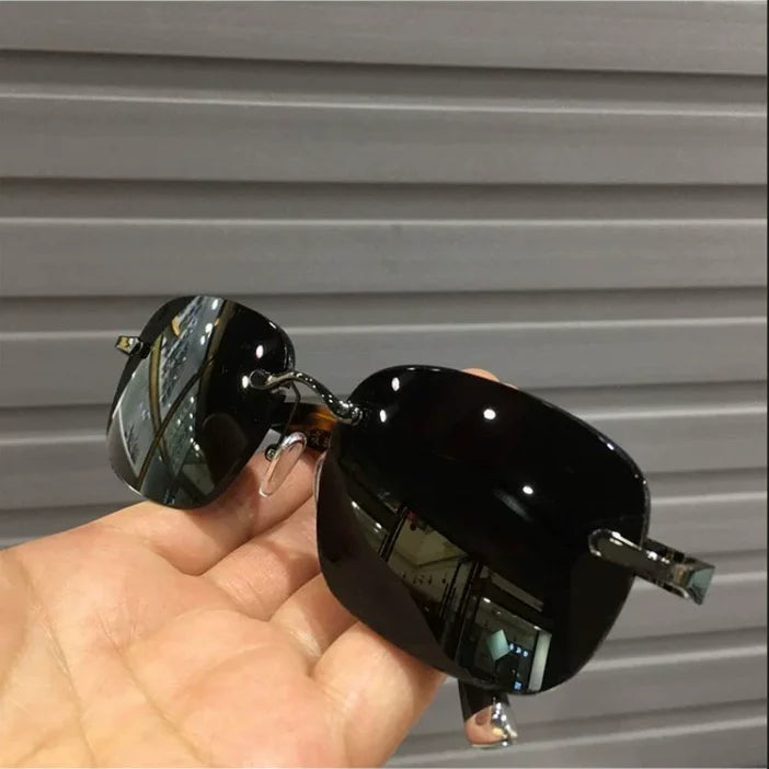 Rimless Sunglasses Rectangle Women Men Shades Small Square Sun Glasses For Female Male Beach Vacation Travel Eyewear HighQualit