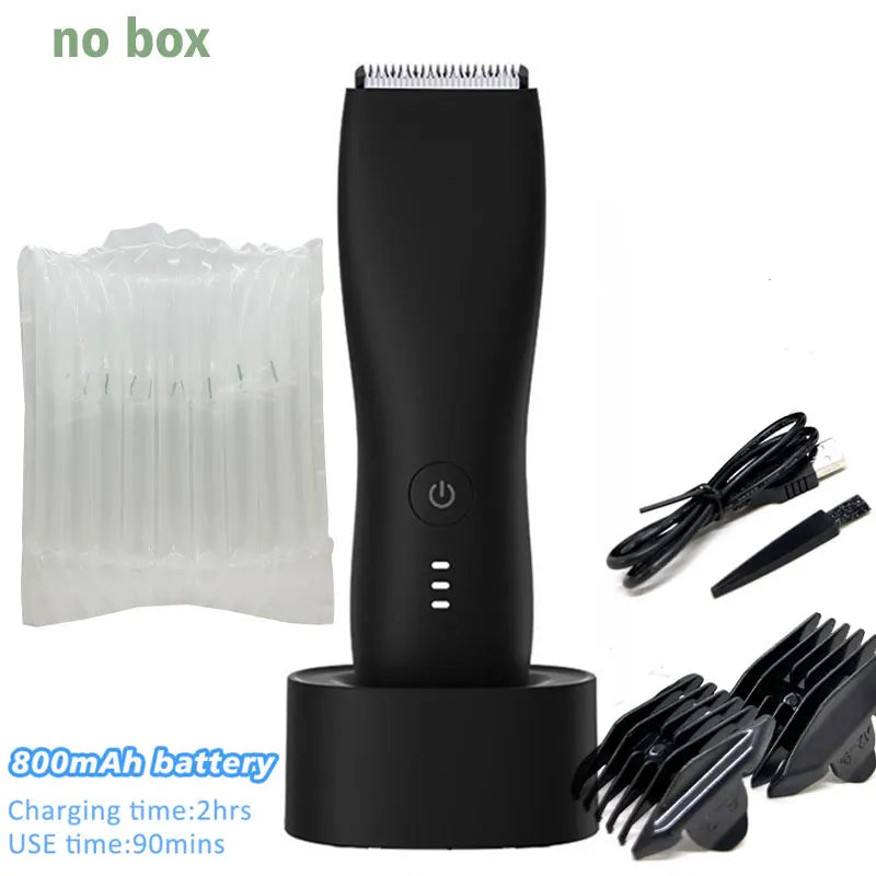 Men's Electric Groin Hair Trimmer Pubic Hair Trimmer Body Grooming Clipper for Men Bikini Epilator Rechargeable Shaver Razor