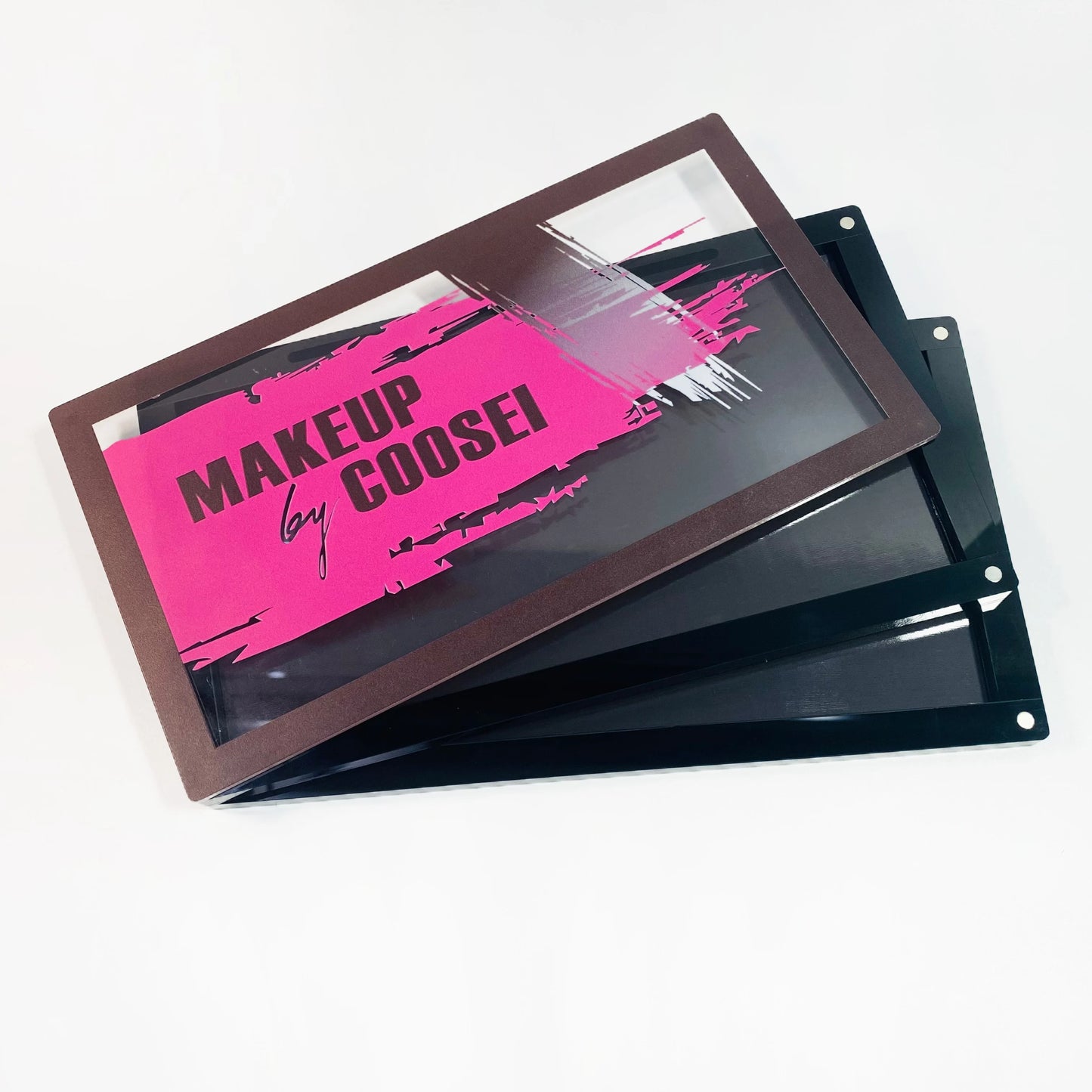 Clear lid  Acrylic 2 layers Stackable EMPTY Magnetic Eyeshadow Palette DIY Your Large Makeup Plalette