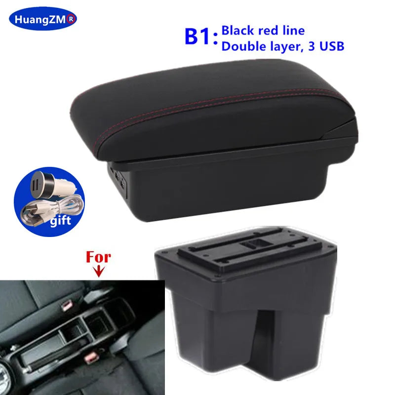 For Honda Jazz Armrest For Honda Fit Jazz 3 2014-2019 Car Armrest Box Car Storage Box Retrofit Accessorie Simple installation