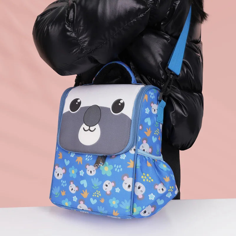 Children's Cartoon Portable Square Lunch Bag Ice Bag Student Insulation Meal Bag Traveing Outdoor Picnics Single Shouder Bag