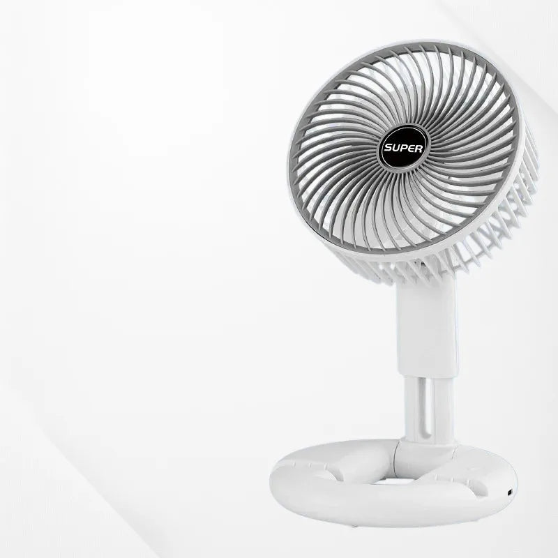 3-in-1 Telescopic Cool Fan USB Charing Folding Desktop Circulator 3-Speed No-Drill Wall Mount Electric Fan for Dorm Home Office