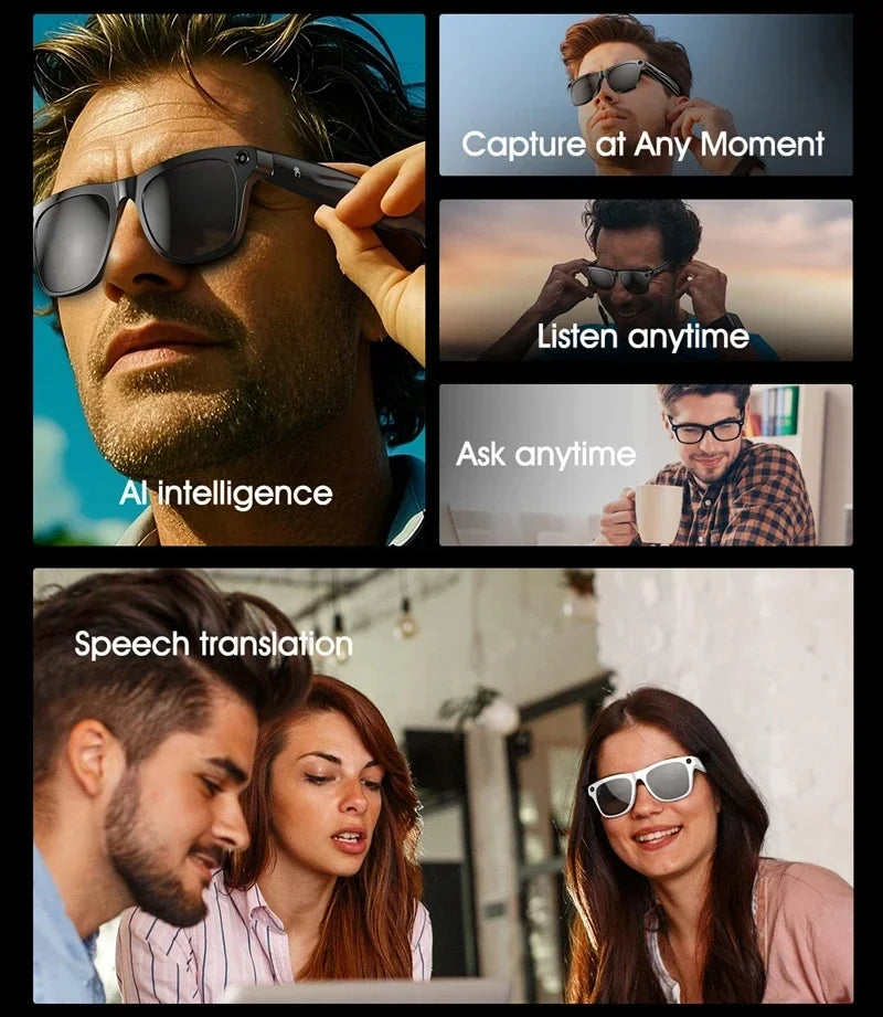Xiaomi 8K AI Smart Glasses With 100MP Camera Chat GPT Touch Sport Sunglasses Bluetooth Call Video Music Player ForMen Women