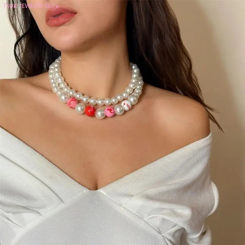 62KE Elegant Wedding Bridal Party Jewelry Adornment Beautiful Beaded Necklace Jewelry