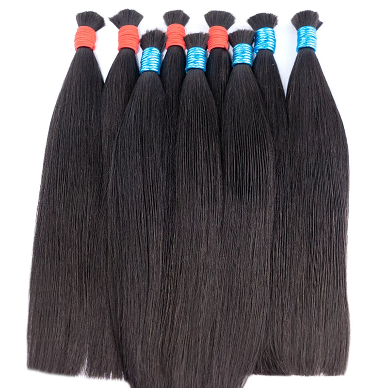 Human Hair Bulk For Braiding Straight Brazilian Virgin Human Hair Bulk No Weft for Braids Straight Bulk Human Hair Natural Black