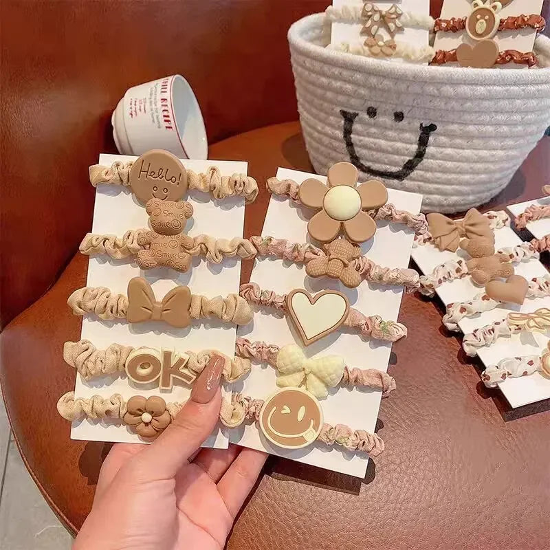 10 pieces of hair accessories, high elastic elastic ladies hair band suit, simple temperament, high ponytail hair accessories.