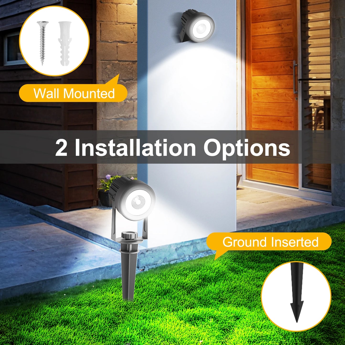 RGB/3000K/6000k Solar Garden Light Outdoor Solar Power Spotlight IP65 Waterproof Wall Light Lawn Lamp For Yard Lawn Walkway