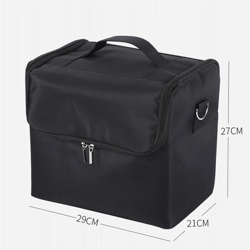 Large Capacity Professional Cosmetic Boxes Portable Zipper Nail Art Kit Organizer Storage Case Women Make Up Handbag Makeup Bags