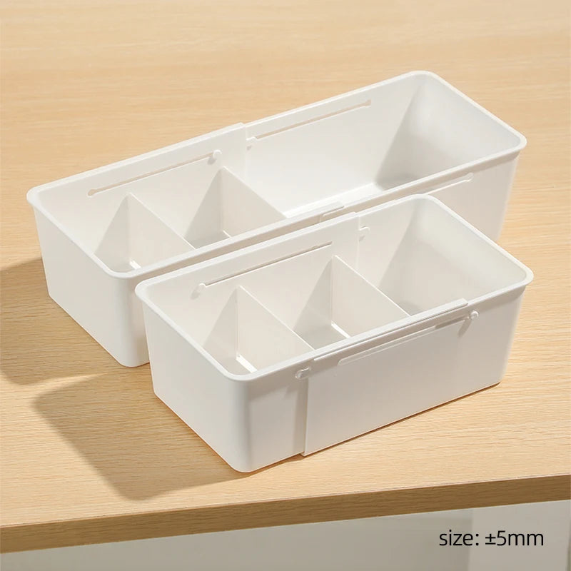 Extendable Drawer Organizer with Adjustable Dividers for Underwear Makeup Socks Office Supplies Kitchen Cabinet Home Storage Box