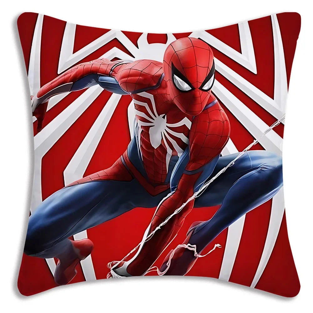 Black White Cool Pillow Covers Sofa Decorative Home HOT Marvels Spiders Man Double-sided Printing Short Plush Cute Cushion Cover