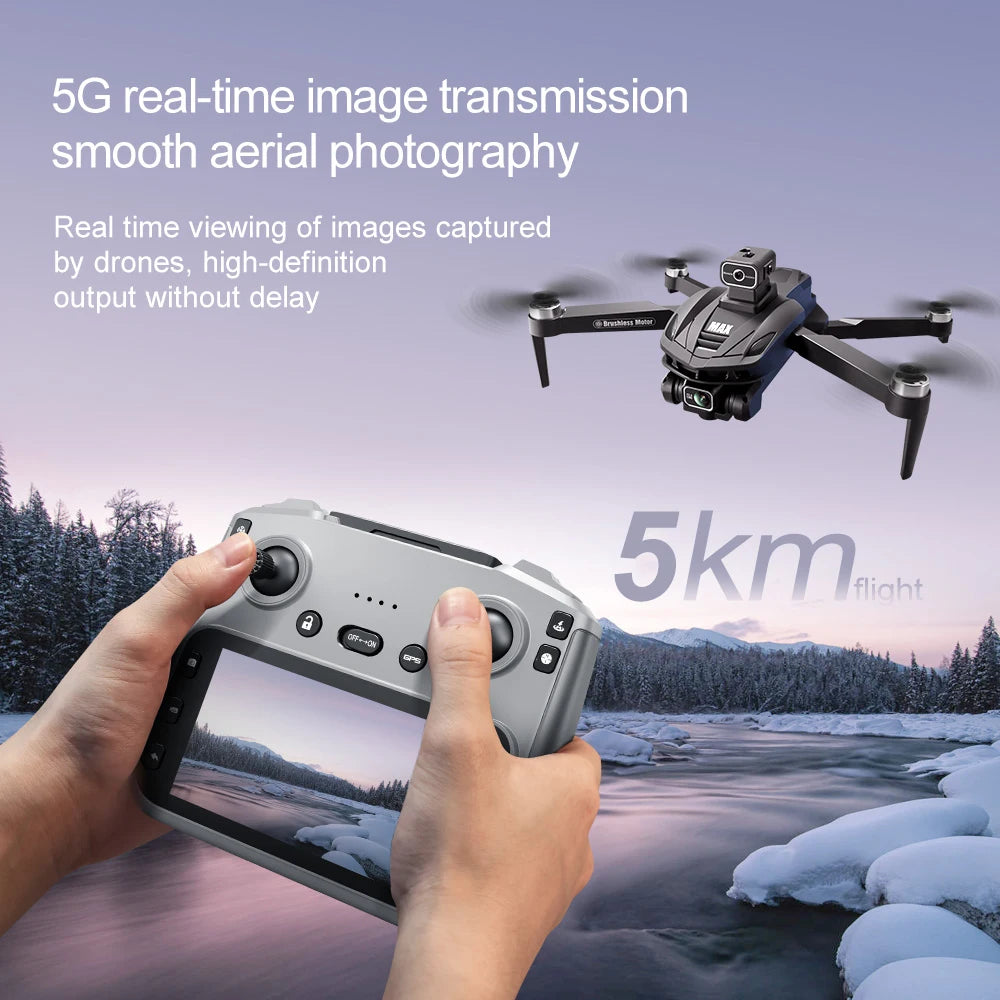 2025 Mini Drone 8K Professional HD Dual Cameras V168 Max Foldable Outdoor Drones Long Range WIFI FPV App RC Control Portable