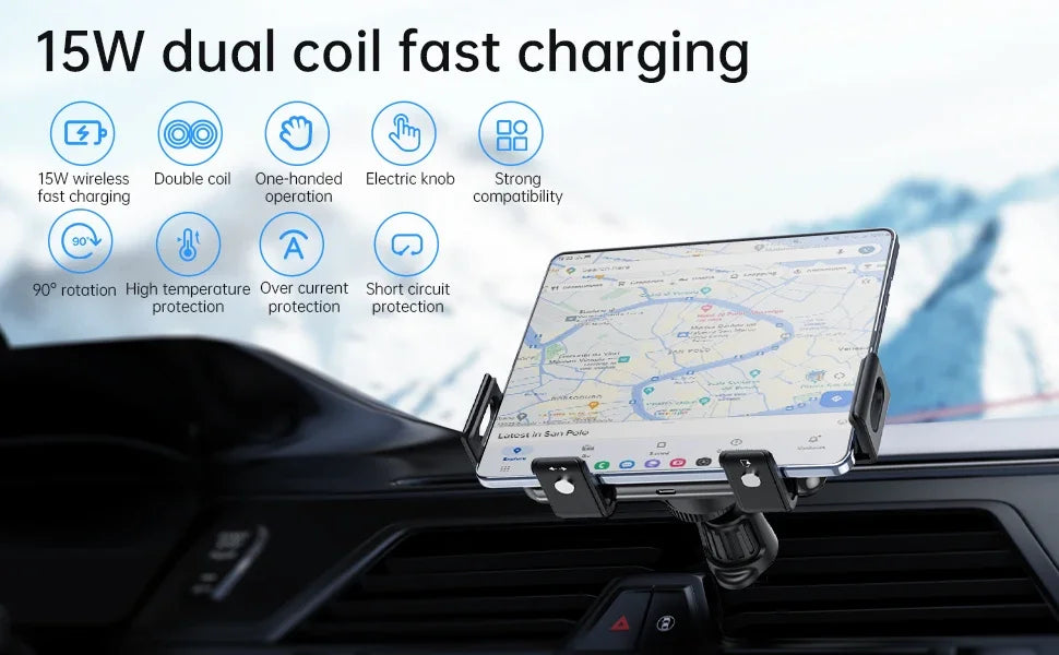 Eary 15W Wireless Car Charger for Huawei Mate XT Ultimate Car Phone Holder Mount Air Vent & Dashboard Fast Charging Accessories