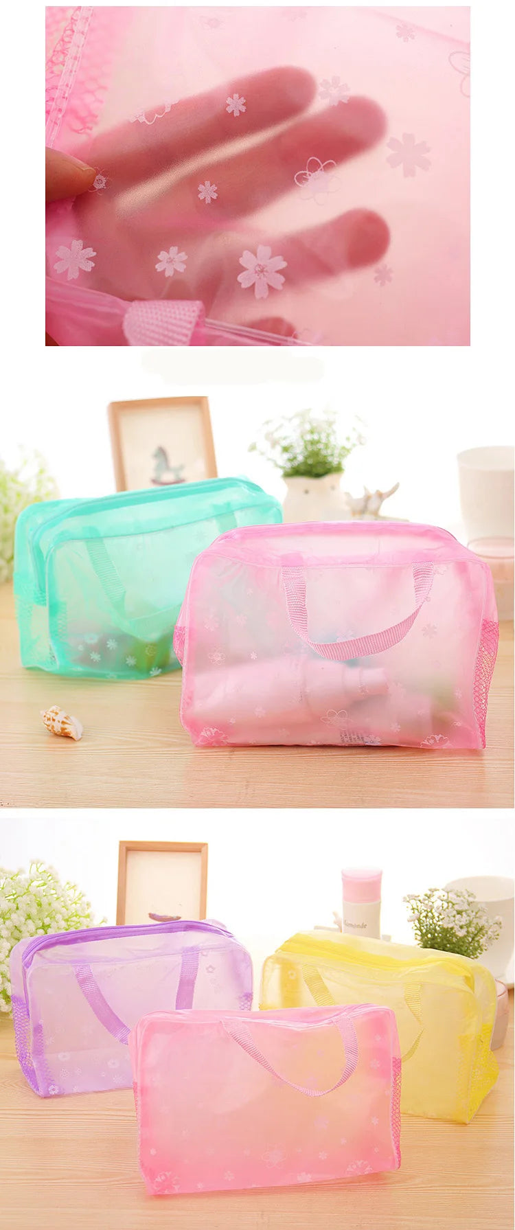 PVC Travel Transparent Cases Clothes Toiletries Storage Bag Box Luggage Towel Suitcase Pouch Zipper Cosmetic Organizer Bags