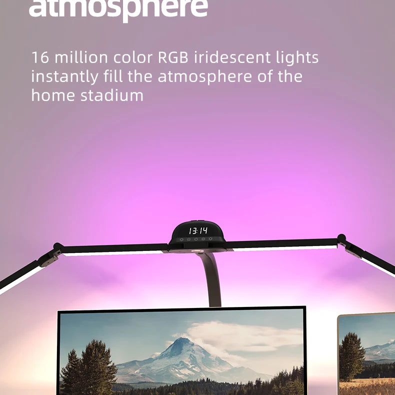 LED Full Spectrum Eye-Caring Architect Desk Lamp with Clamp Flexible Gooseneck 120cm Foldable 4-Head Stepless Dimming Lamp