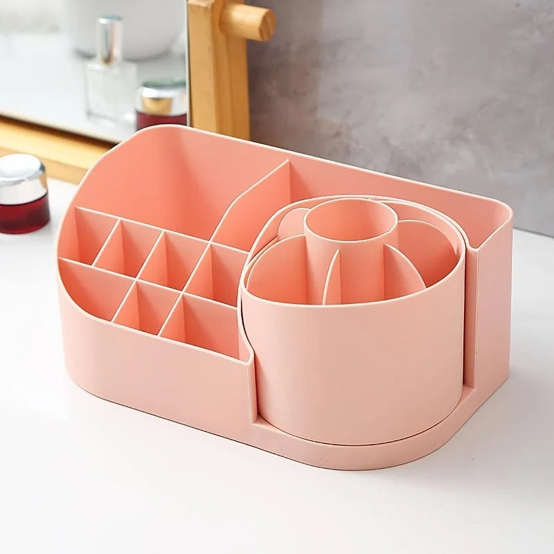 Multi Grid Rotating Cosmetics Storage Box Lipstick Perfume Case Makeup Brush Creative Makeup Box Pen Holder Organizer