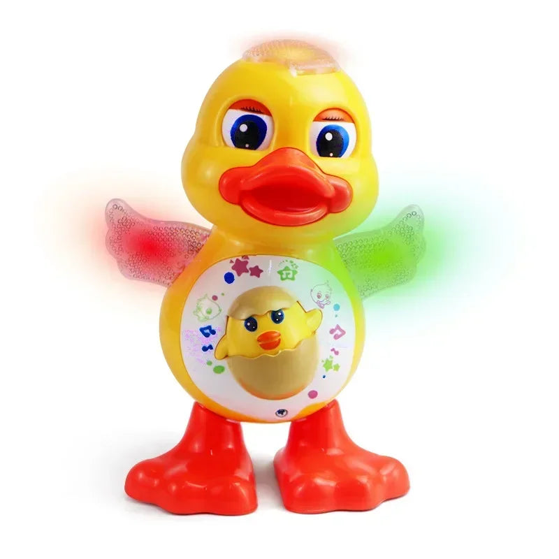 Electric Dancing Duck Funny Blink Eyes Flashing Light Shake The Body Cute Musical Cartoon Animal Educational Toy Children Gift