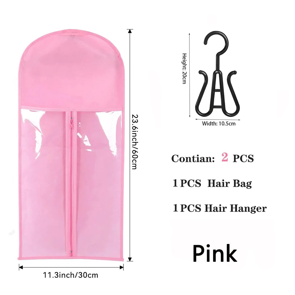 Wig Storage Bag Extra Long Hair Extension Storage Bag With Hanger For Wigs Hair Extensions Hairpiece Wig Bag With Wig Hanger