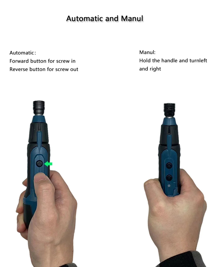 SHENHAOXU Cordless Electric Screwdriver Rechargeable Battery Operated ScrewDriver Drill Tool Set LED Bidirectional Switch Repair