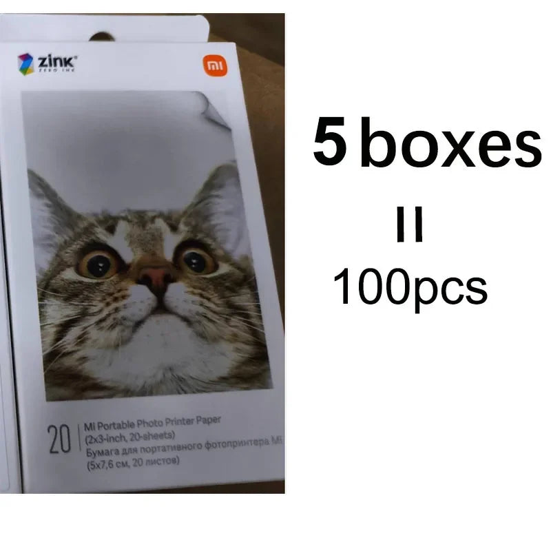 Global Version Original Xiaomi Zink 2"x3" Premium Photo Paper 20 Pack Sealed New For Xiaomi ZINK AR Pocket Printer 1s