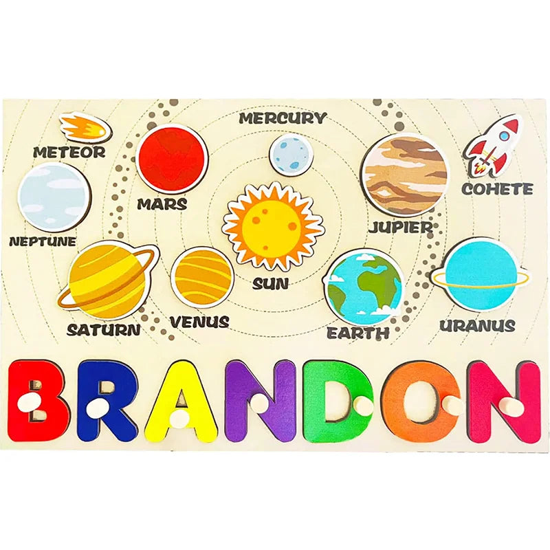 Montessori Personalised Wooden Puzzle Baby Custom First Name Puzzle Customization Letter Board Gift Child Jigsaw Educational Toy