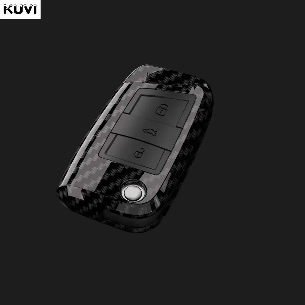 Carbon Fiber ABS Car Key Case Cover Shell For VW Volkswagen Polo Tiguan Passat Golf 7 MK Jetta Skoda Kodiaq Superb Octavia Seat
