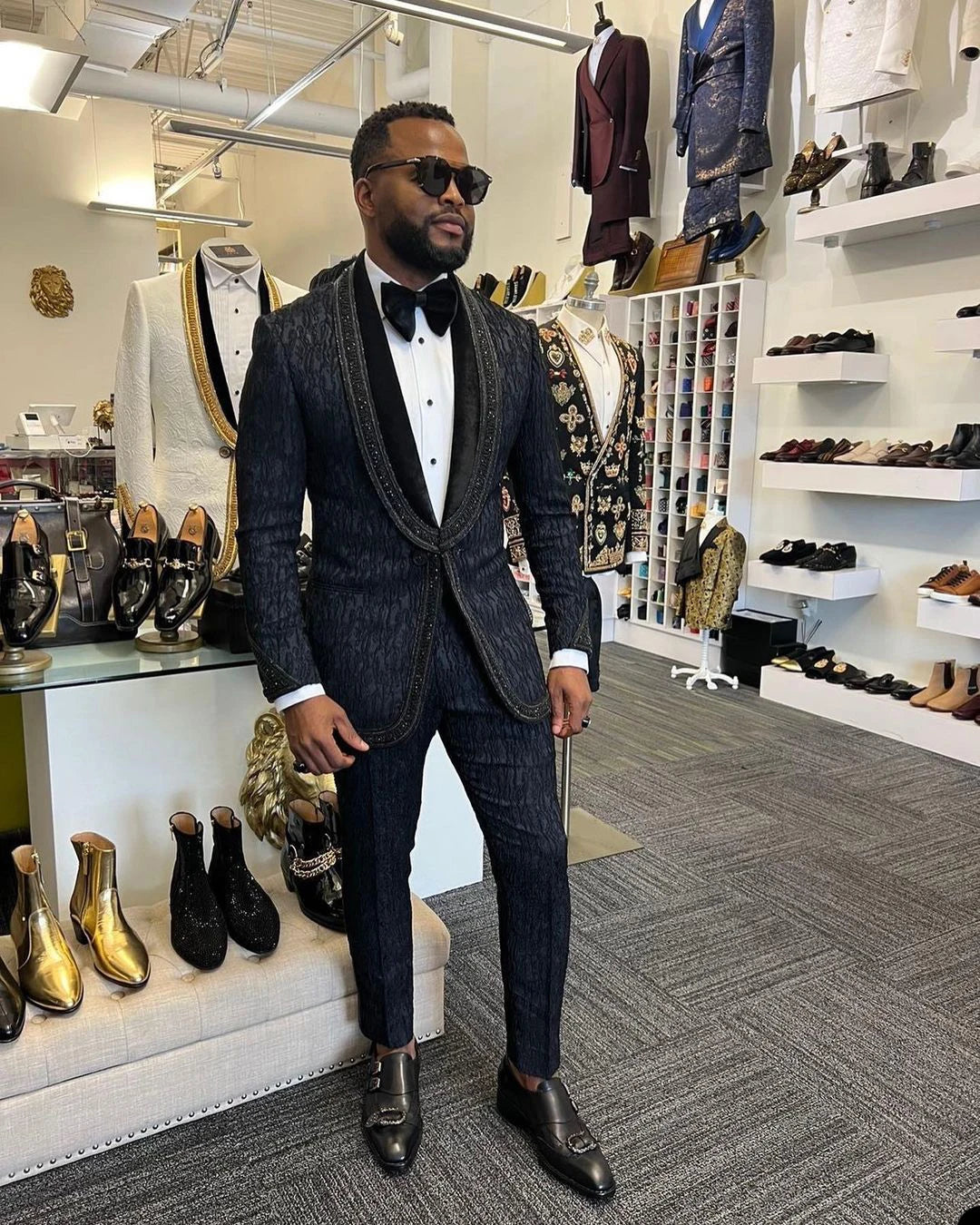 Unique Wedding Men Suits Classic One Button Tailor-Made Two-Pieces Jacket Pants Designer Groom Formal Occasion Size Customized