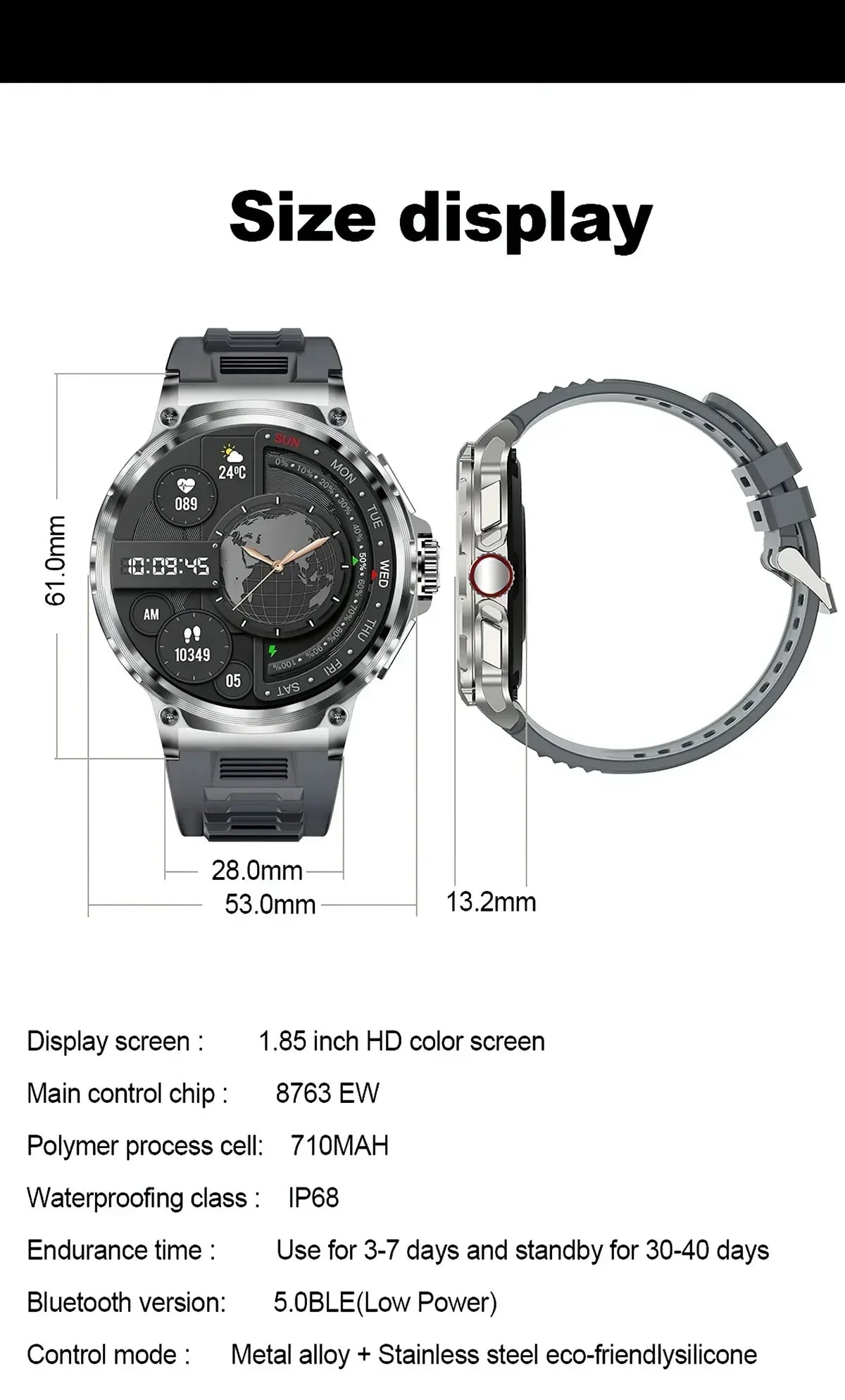 Xiaomi 2025 NEW 1.85-inch ultra HD smartwatch, GPS track HD Bluetooth call; 710 mah large battery 400+ dial, suitable for Huawei