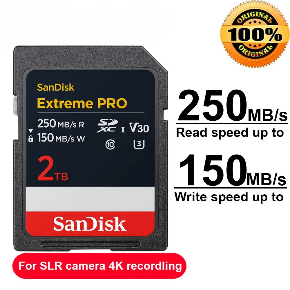 Original Extreme PRO U3 4K 6K 8K C10 V30 V60 V90 SDHC Memory Card SD UHD Video SDXC sd Card UHS-I UHS-II for SLR 3D Canon Camera