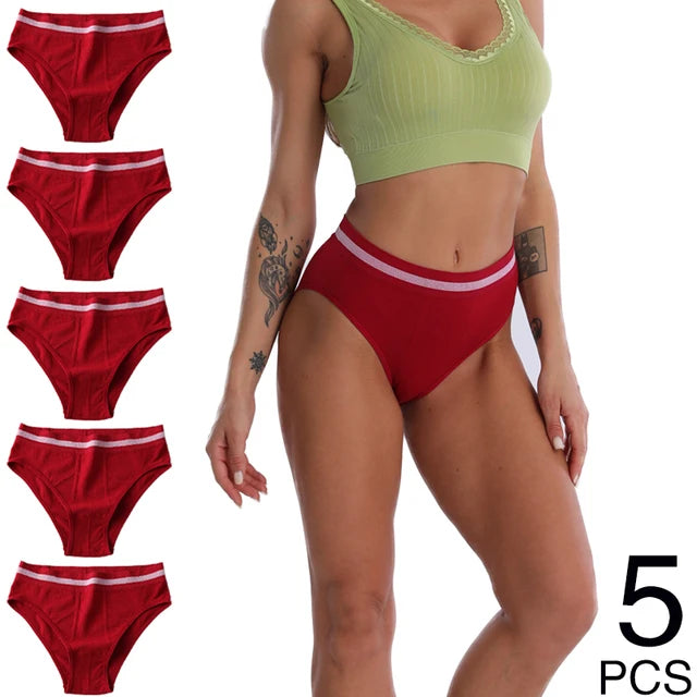 S-3XL 3-5Pcs Women Sport Briefs High Waist Panties Comfort Solid Color Underwear Sexy Underpants Intimate Lingerie Soft Briefs