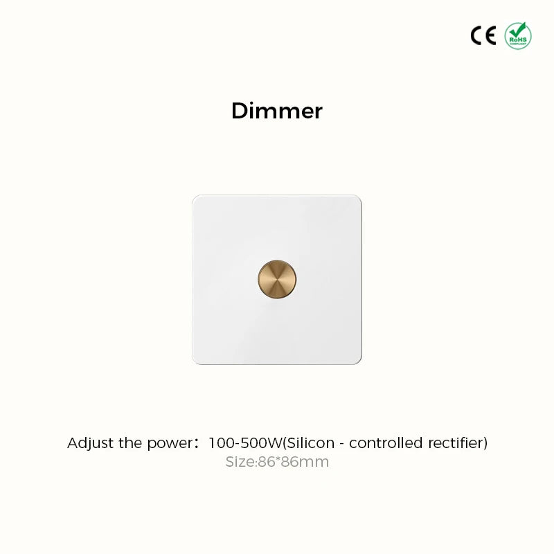 Avoir White Sockets And Switches Retro Switch Button 220V Light Switch Dimmer Toggle Switches 220V Stainless Home Improvements