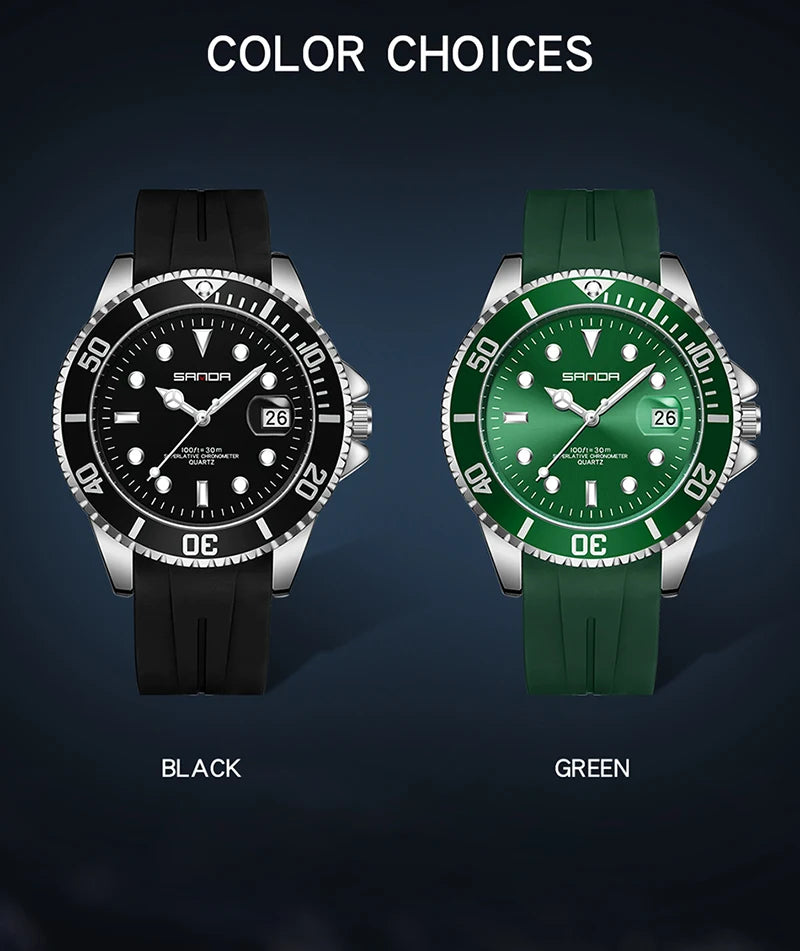 SANDA 2025Top Brand Luxury Fashion Men's Watches 30M Luminous Waterproof Quartz Wristwatch For Male Clock Calendar Relogio