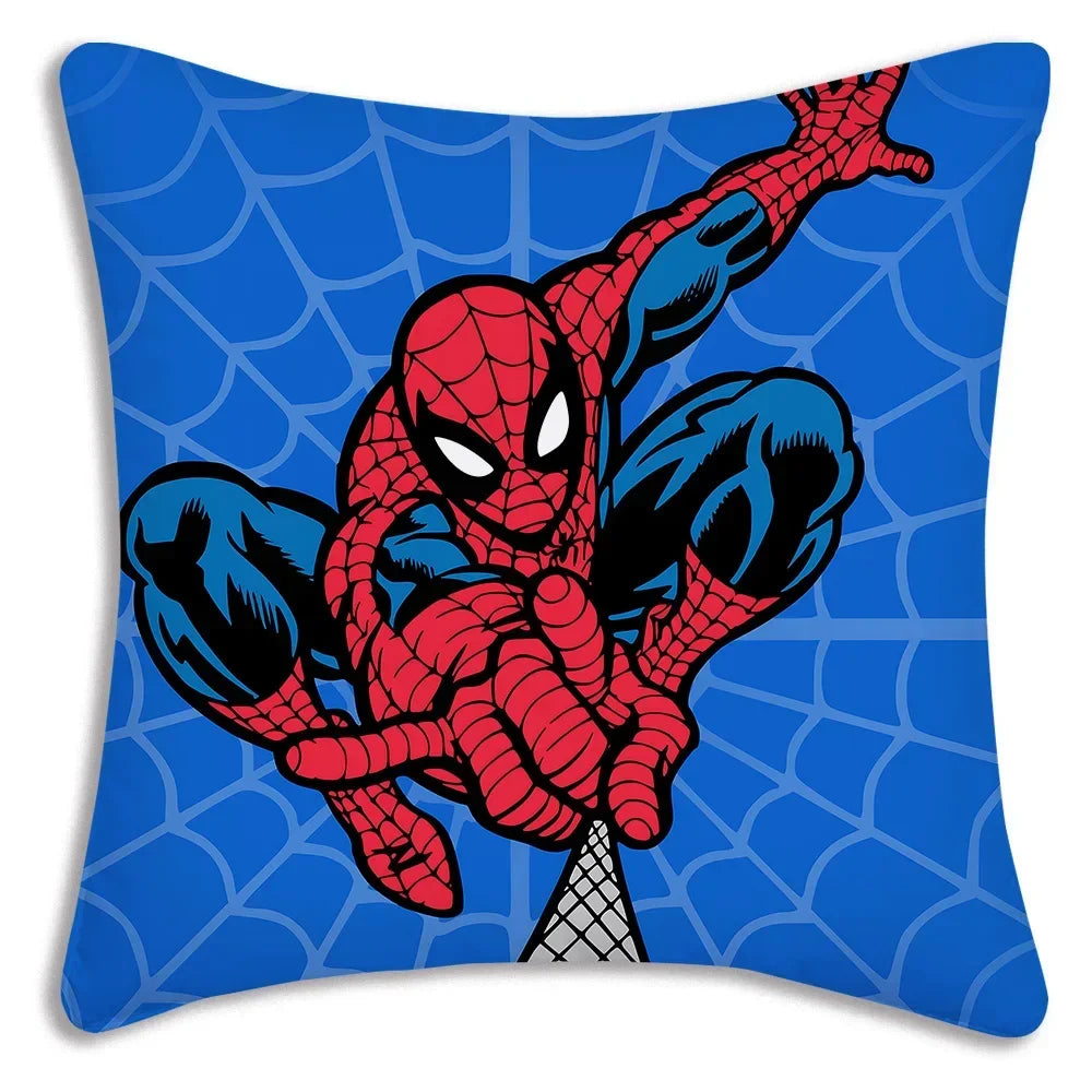 Black White Cool Pillow Covers Sofa Decorative Home HOT Marvels Spiders Man Double-sided Printing Short Plush Cute Cushion Cover